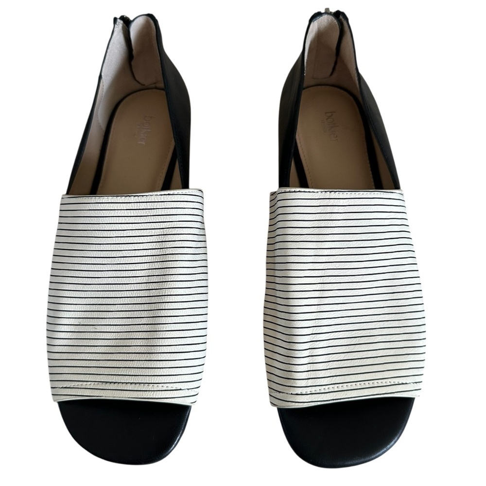 Botkier New York Maxine Peep Toe Striped Flats Size 9.5